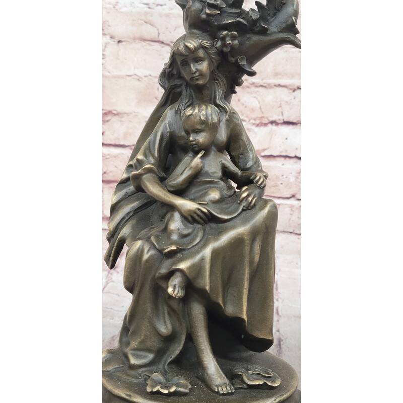 Signed Original Milo Mother Holding Baby Boy Maternity Bronze Sculpture Art