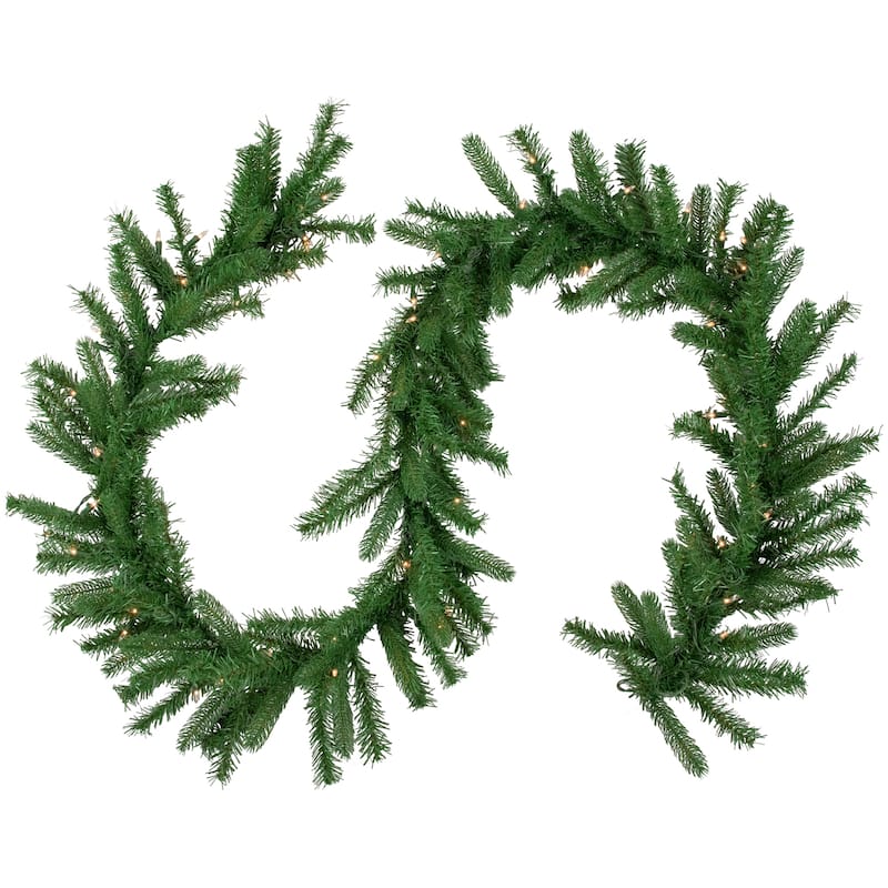 9' x 10" Pre-Lit Sierra Noble Fir Artificial Christmas Garland Clear Lights