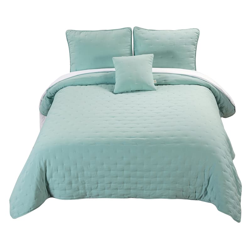 Emilie 4 Piece Crescent Stitch Quilt Set by HULALA HOME