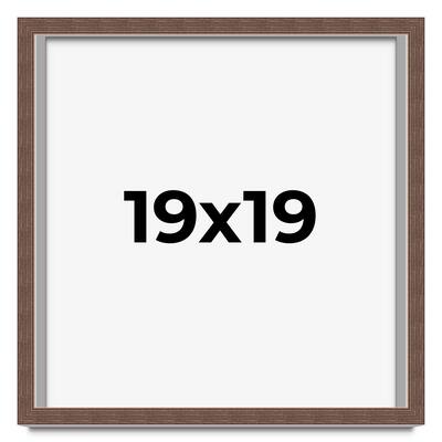 19x19 Shadow Box Frame Brown | 1.125 inches Deep Real Wood Rustic
