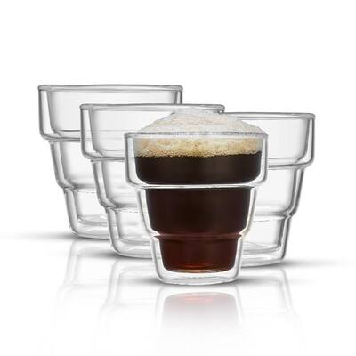 JoyJolt Palo Double Wall Espresso Glasses, 3 Oz