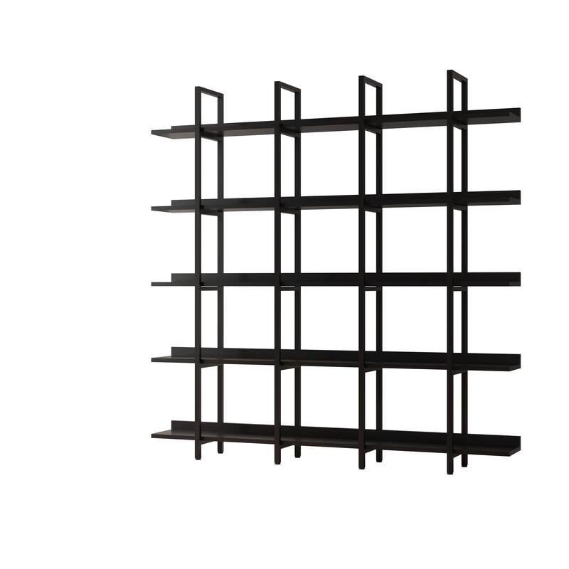 70.87" 5 Tier Bookcase with Metal Frame, MDF Board