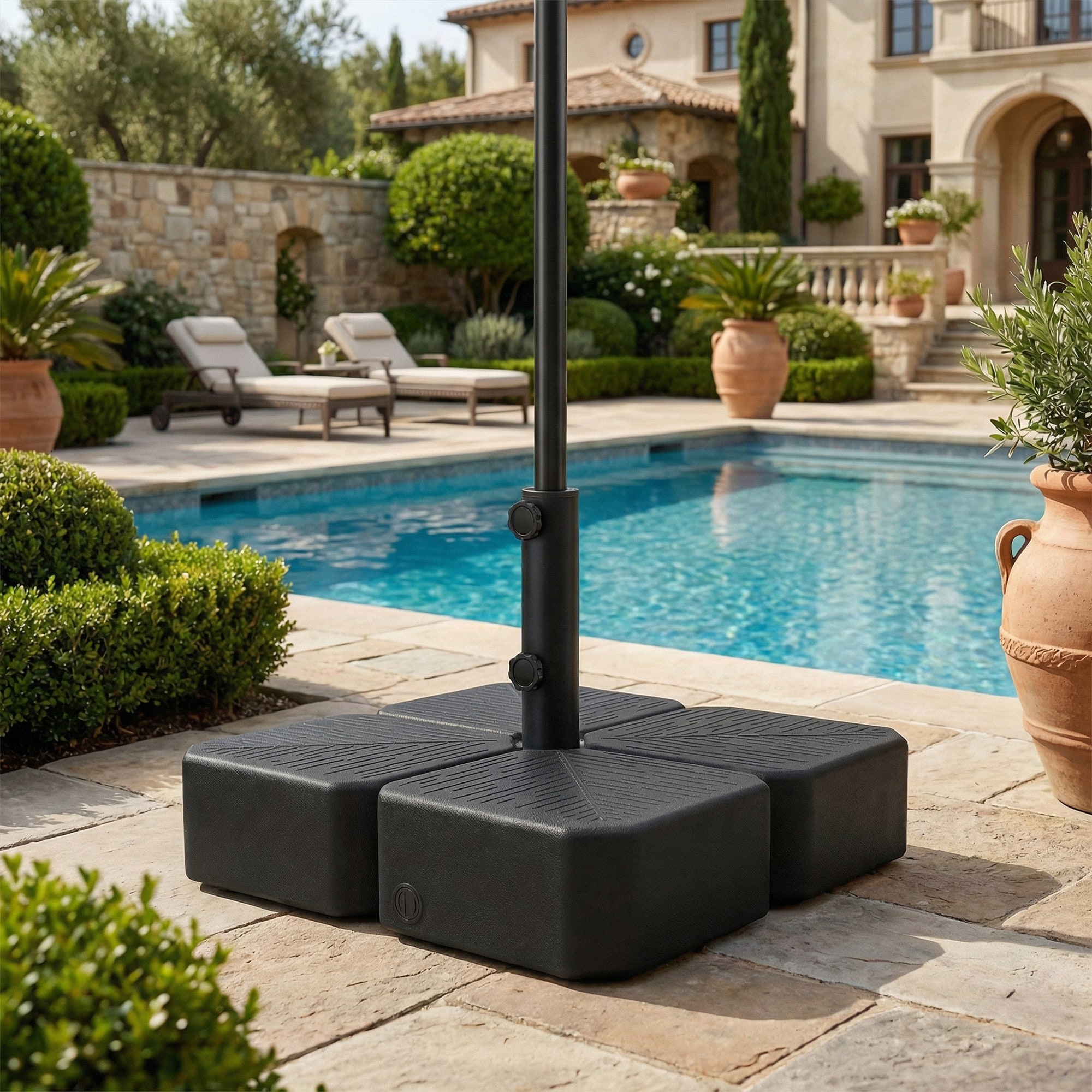 70 lb patio umbrella base STEEL BASE, BRONZE be sure to keep your patio umbrella securely in place with this 70 lbs 260 lbs Offset Patio Umbrella