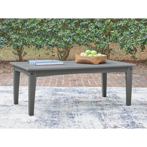 slide 2 of 4, Signature Design by Ashley Lone View Bay Gray Outdoor Coffee Table - 48" W x 24.13" D x 18.13" H Gray - 48" W x 24.13" D x 18.13" H
