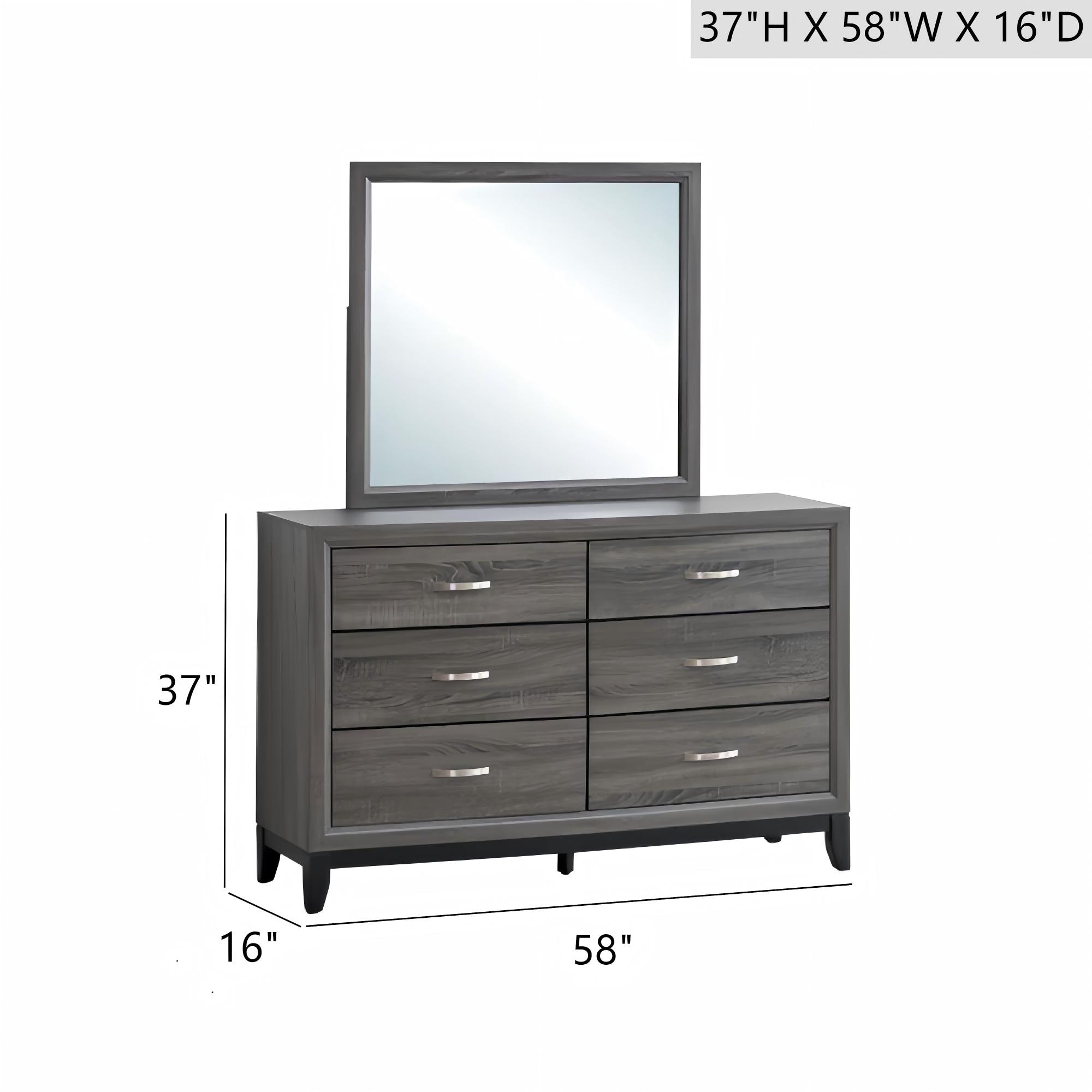 Glasgow Dresser(Mirror Not Included) , Gray