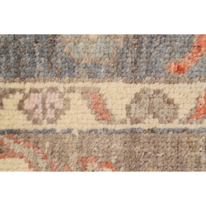 Hand Knotted Oriental 100% Wool Carpet Transitional All-Over Brown Oushak Area Rug - 6' 8'' X 5' 3''