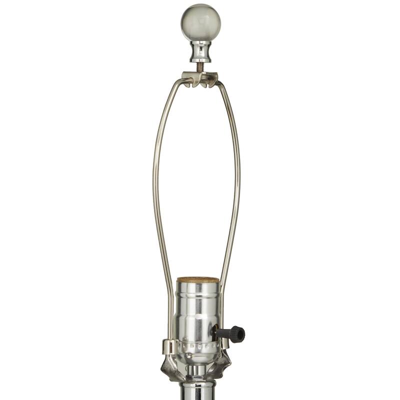 Crystal Transparent Base Room Table Lamp with Drum Shade - Clear - CosmoLiving by Cosmopolitan