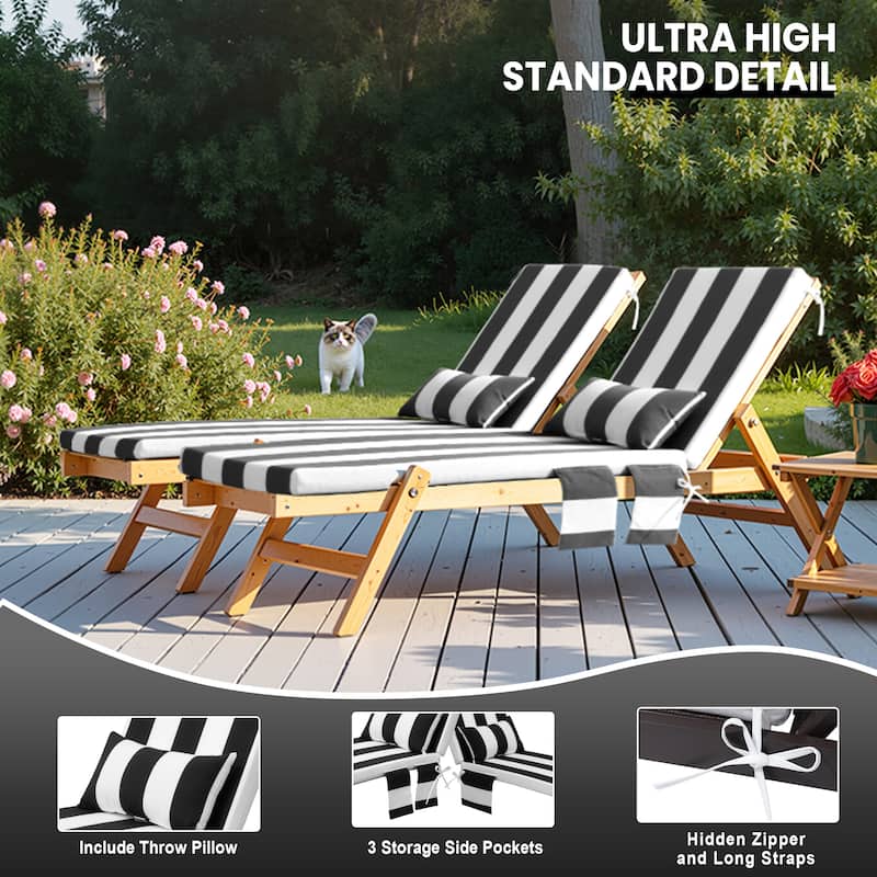 Pellebant Outdoor Lounge Chair Cushions with Pillow