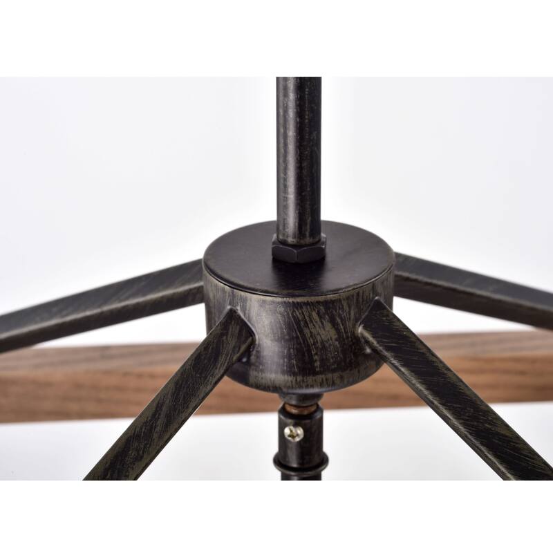 The Gray Barn 4-light Antique Black Iron and Wood Cage Chandelier