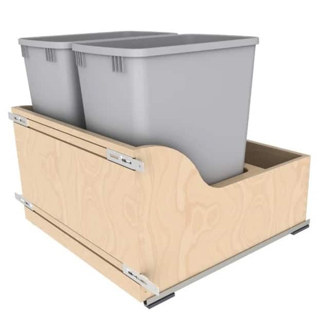 Rev-A-Shelf 4WCSC-2432DM-2 Wood Classics 24" Wood Double 32 Qt / 8-3/4