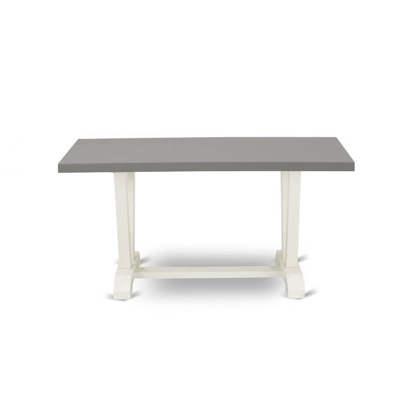 HomeStock 5-Piece Rectangle Natural Oak Finish Solid Wood Top Dining Table with 4 Parson Chair