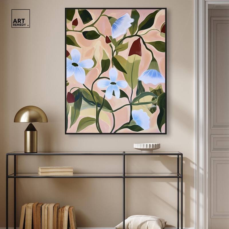 Bold Peach Petal Motif Canvas by Art Remedy