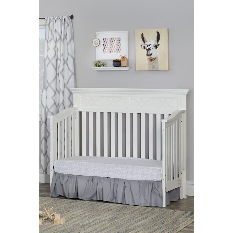 HomeRoots White Solid and Manufactured Wood Standard Four In One Convertible Crib - 60.25
