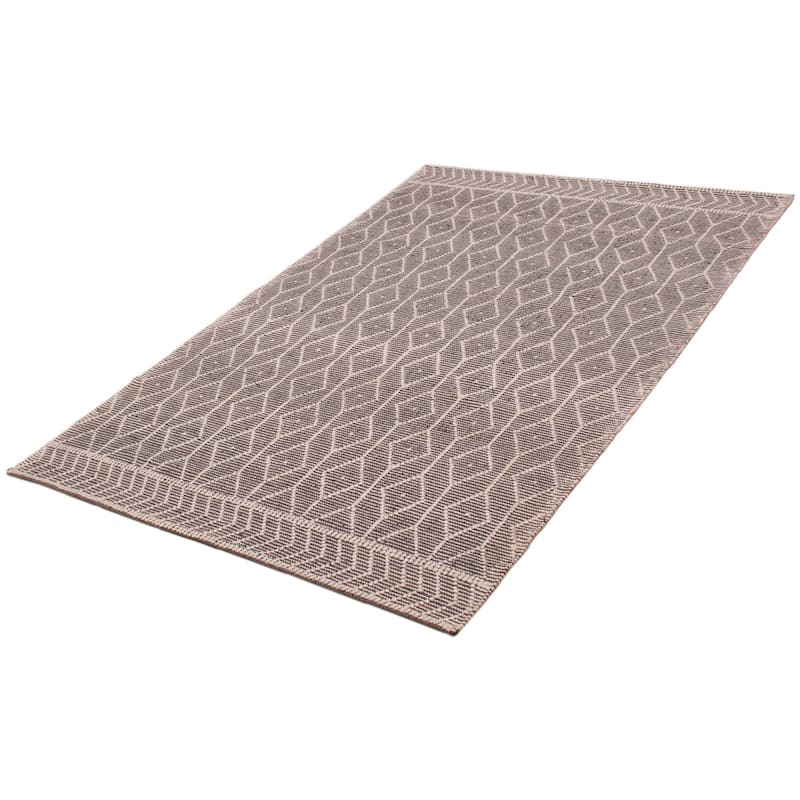 ECARPETGALLERY Braid weave Sienna Grey Wool Rug - 6'1 x 9'4