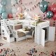 preview thumbnail 1 of 7, L-Shaped Triple Bunk Bed With 3 Drawers, Desk and Wardrobe, White White