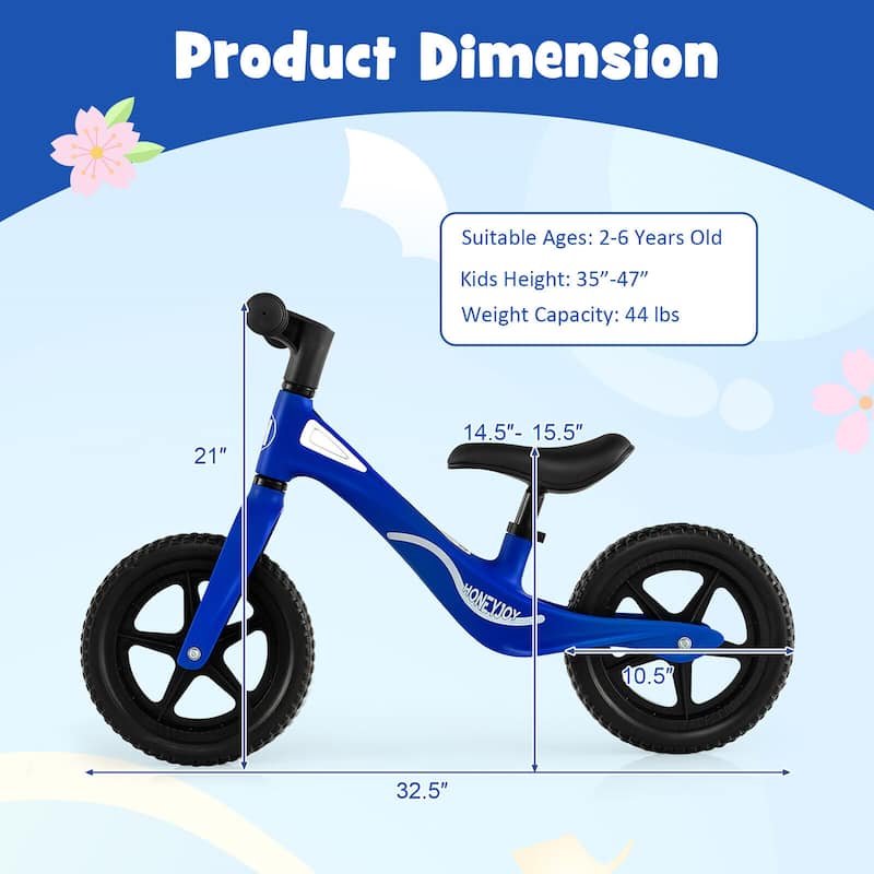 Gymax Kids Balance Bike Lightweight Toddler Bicycle with Rotatable