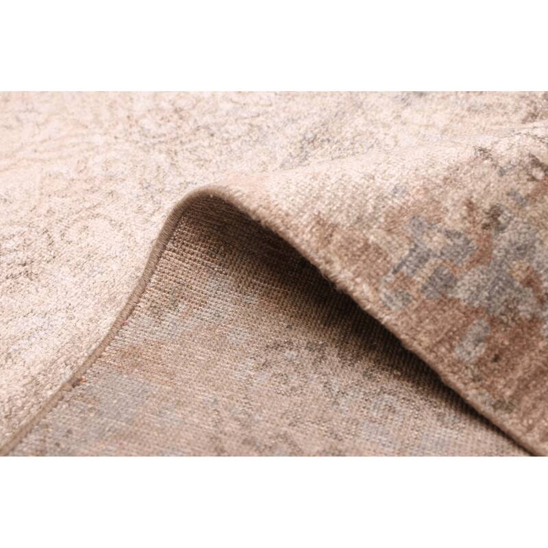 ECARPETGALLERY Hand-knotted Legacy Taupe Silk Rug - 5'3 x 7'7