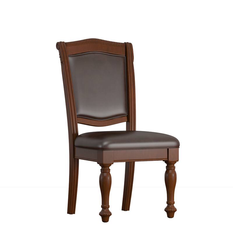 Constantinople Brown Faux Leather Dining Chairs (Set of 2) by iNSPIRE Q Classic