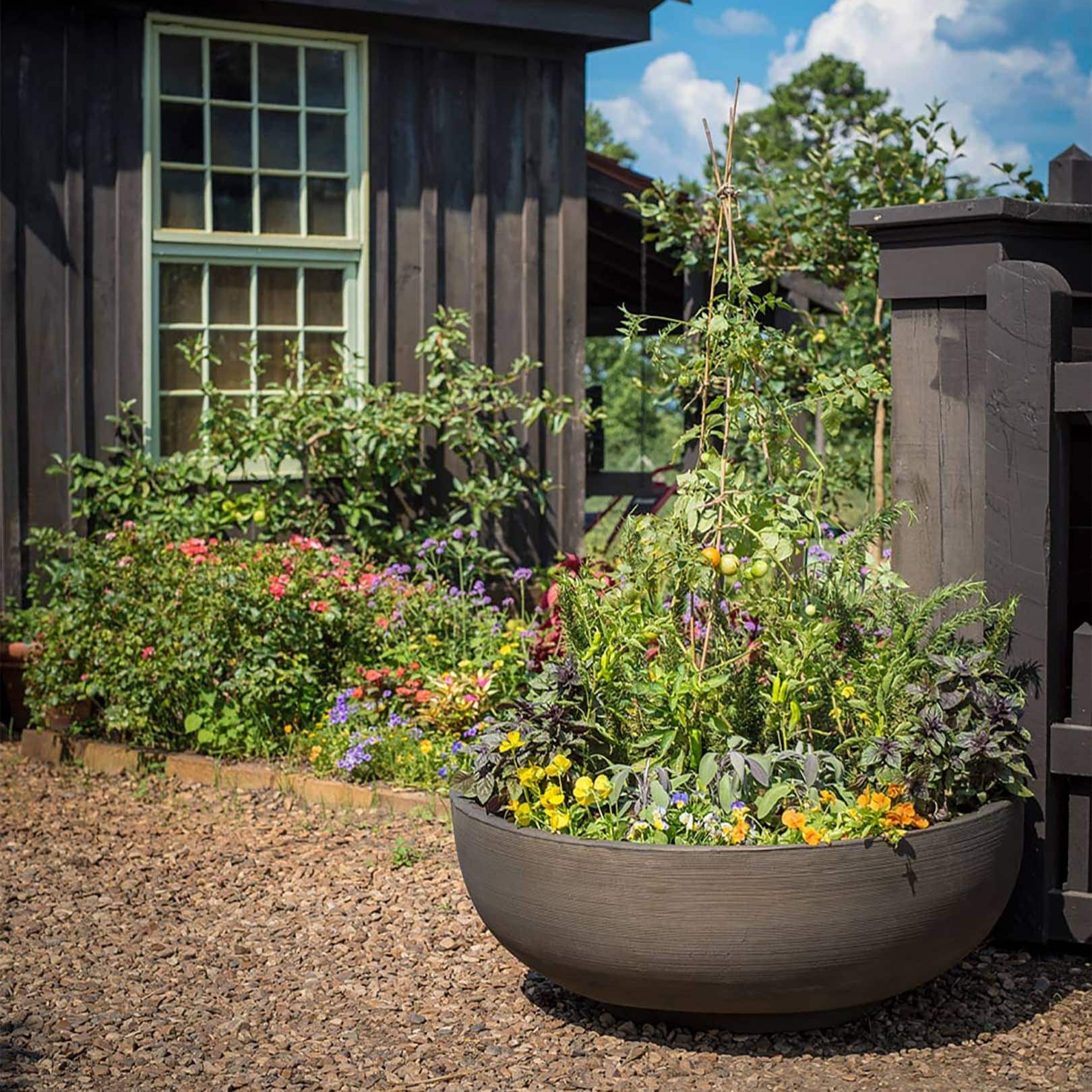 Crescent Garden Orinoco Outdoor Large Bowl Planter
