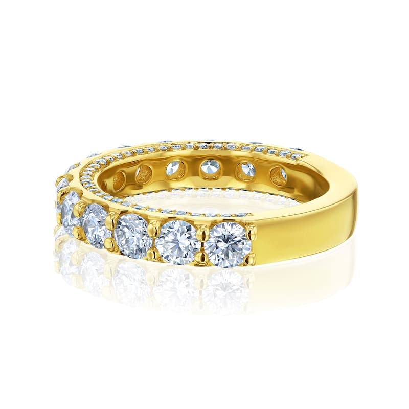 Kobelli 2.6 Carats Lab Grown Diamond 14k Solid Gold Multi Row Vera Wedding Ring (DEF/VS)
