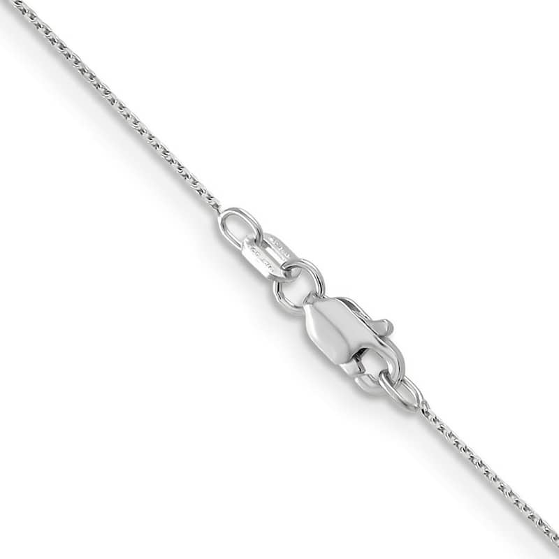 Curata 14k White Gold Solid 0.65mm Diamond Cut Cable Chain Necklace Options: 16 18 20 22 24