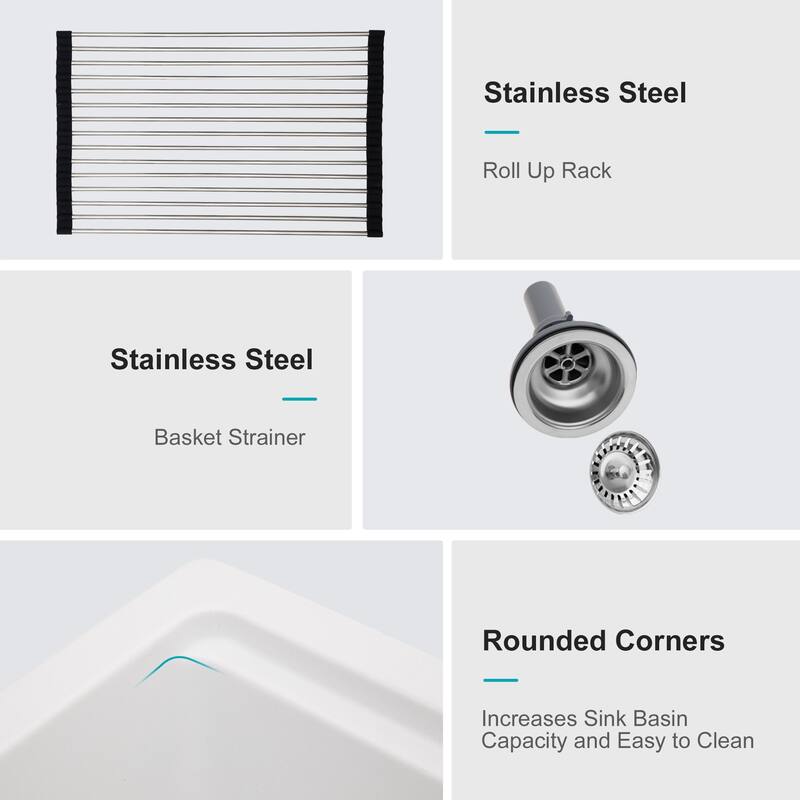 Drop-In Single Bowl Quartz Kitchen Sink