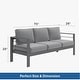 preview thumbnail 30 of 33, 3-Seater Outdoor Couch with Plush Cushions, Broad Armrests and Contoured Backrests