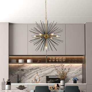 Maxax 7-Light Sputnik Sphere Chandelier with Wrought Iron Accents
