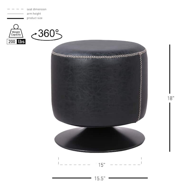 NPD Furniture Gaia Faux Leather Round Ottoman