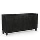 preview thumbnail 1 of 3, Grackle Solid Wood 4 Door Sideboard Buffet Sideboard Cabinet - Black