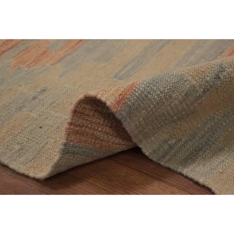 Hand Woven Oriental 100% Wool Carpet Southwestern Modern Oranges & Rust Kilim Area Rug - 7' 10'' X 4' 9''