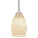 preview thumbnail 7 of 5, Access Lighting Janine 1 Light Brushed Steel Downrod Pendant Brushed Steel / White Stone