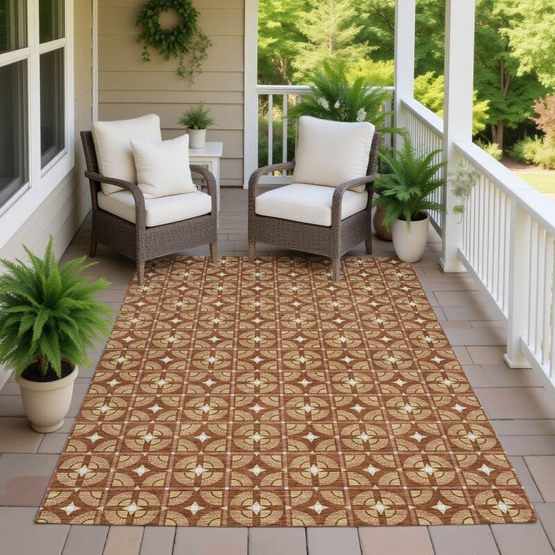 Machine Washable Indoor/ Outdoor Modern Roeland Chantille Rug