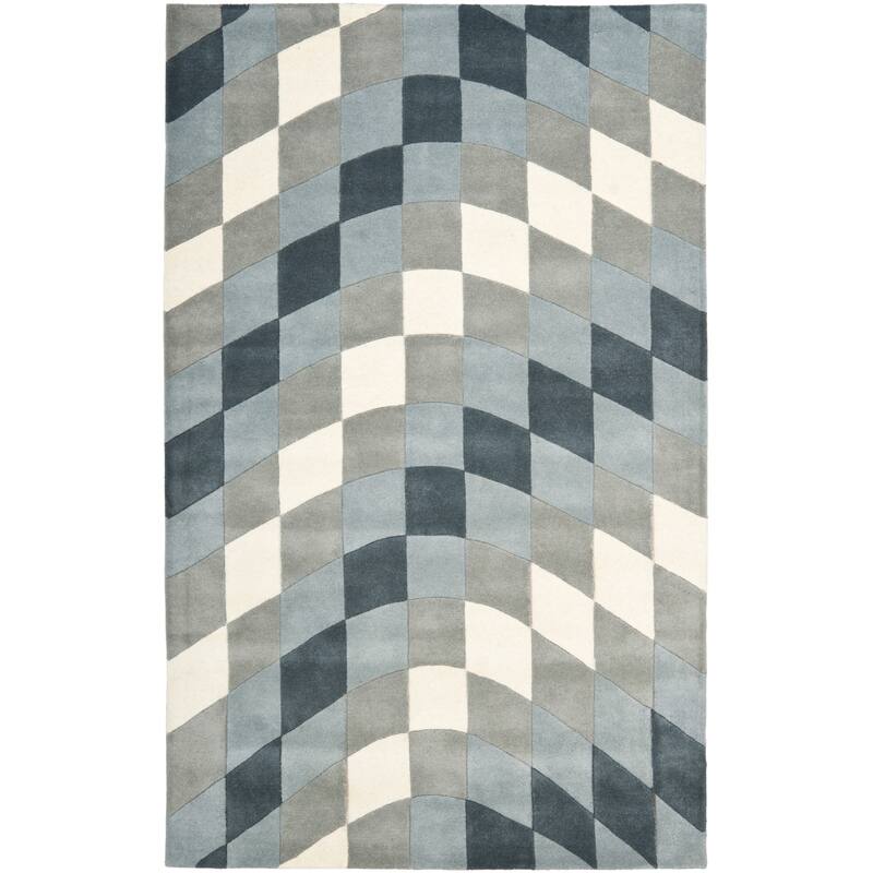 SAFAVIEH Handmade Soho Kandace Matrix Wool Rug - 2'9" x 4'9" - Light Grey/Ivory