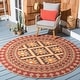 preview thumbnail 70 of 79, SAFAVIEH Veranda Eyvor Indoor/ Outdoor Waterproof Patio Backyard Rug 6'7" Round - Red/Natural