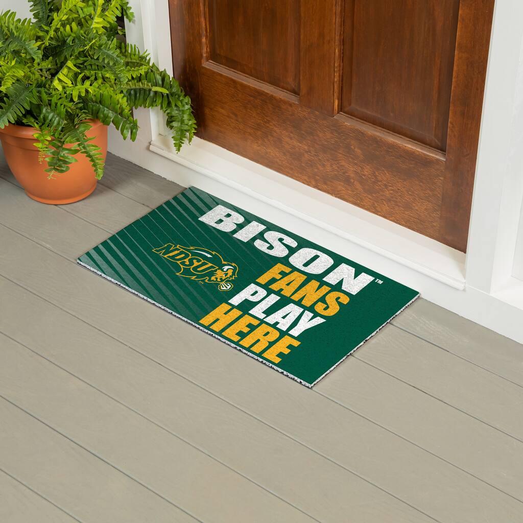 28 in. x 16 in. North Dakota State University "Fans Play Here" PVC Door Mat