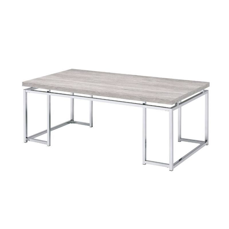Rectangular Coffee Table With Metal Sled Base