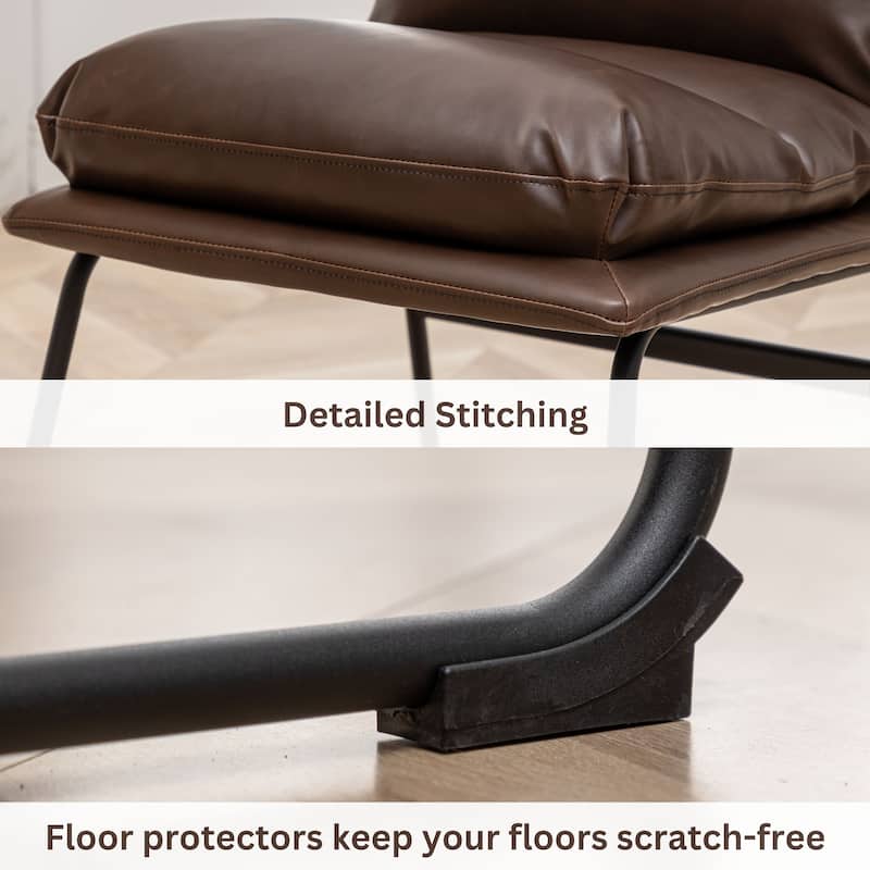 Trestle Dining Table Set with 4 Brown Upholstered Side Chairs