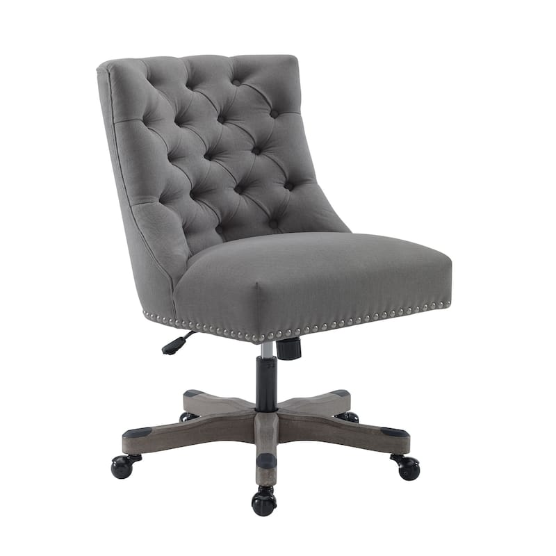 Solid Adjustable Plush Tufted Office Chair - 41.5" - Gray