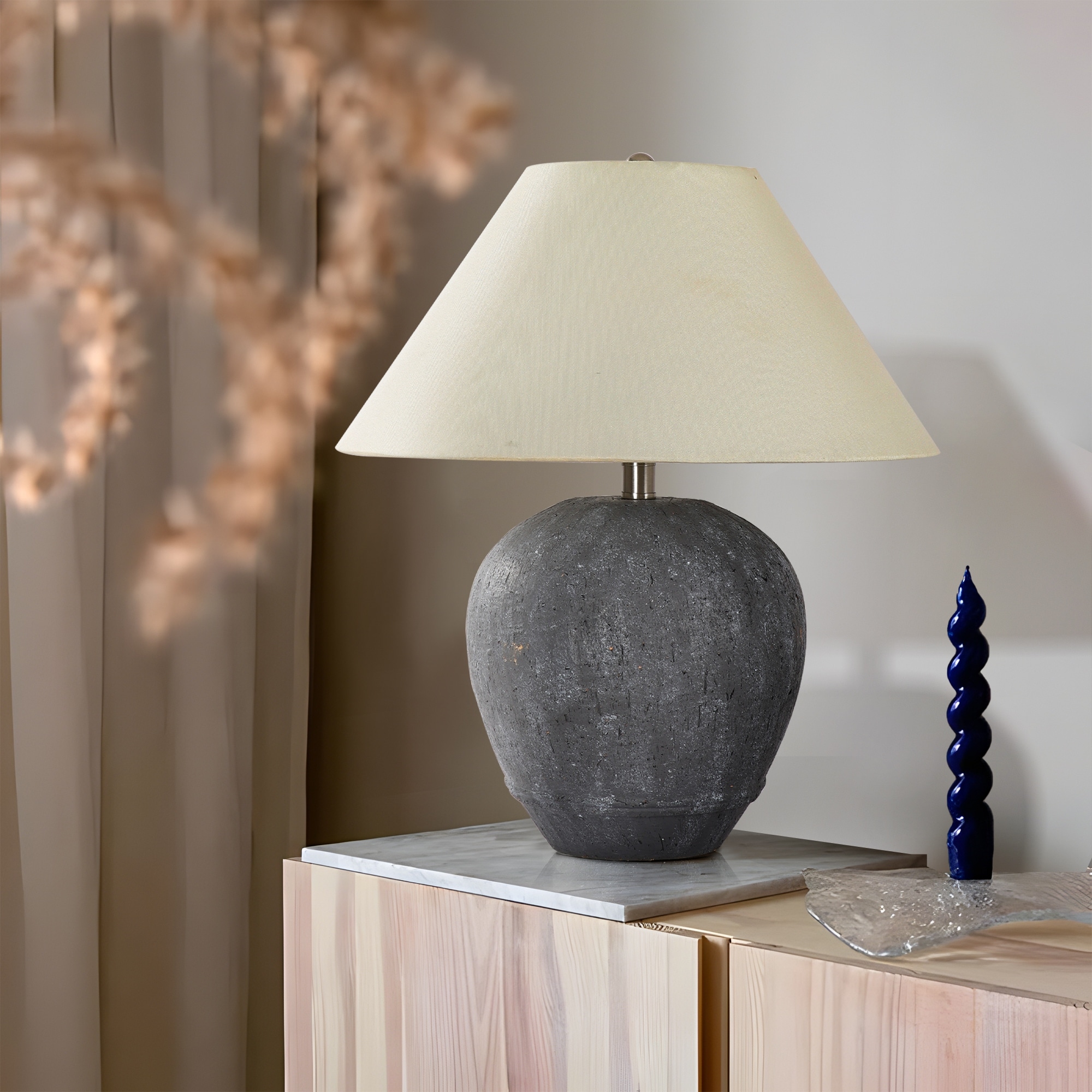 Global Accent Ceramic Table Lamp with Linen Shade