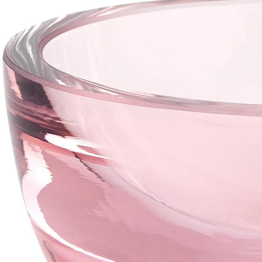 6 Mouth Blown European Made Lead Free Pink Crystal Bowl 6 Mouth Blown European Made Lead Free Pink Crystal Bowl