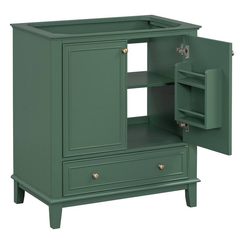 Roomfitters 30" Bathroom Vanity Base Only without Sink Multi-Functional Cabinet with Doors and Drawer MDF Frame