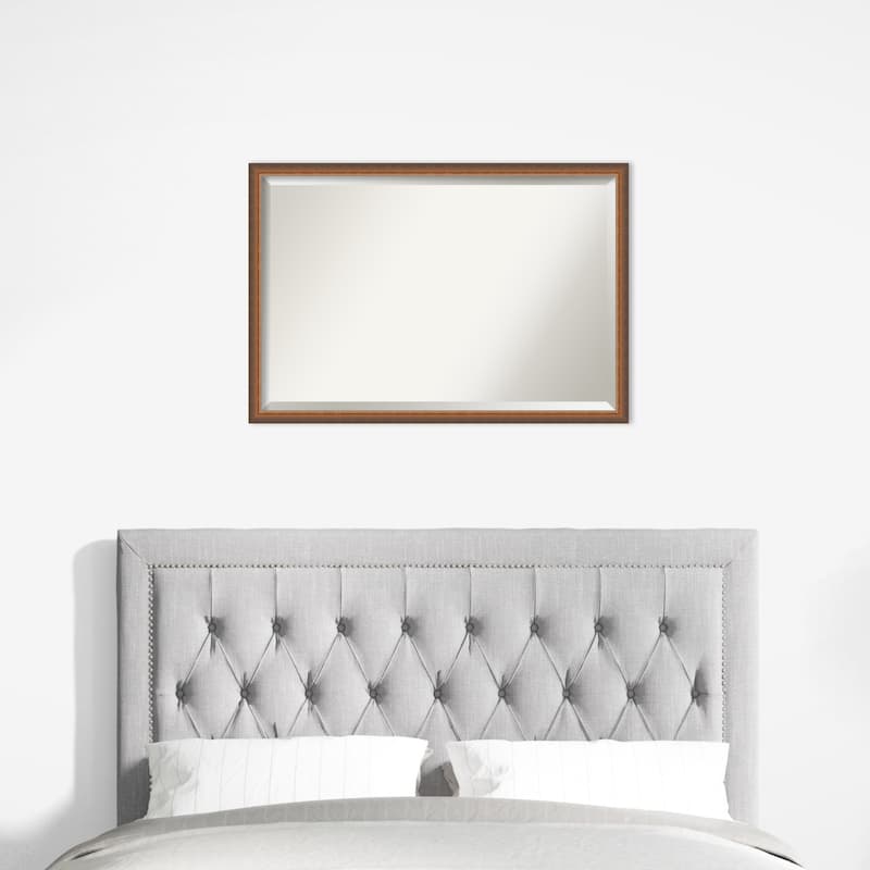 Two Tone Beveled Wood Framed Wall Mirror
