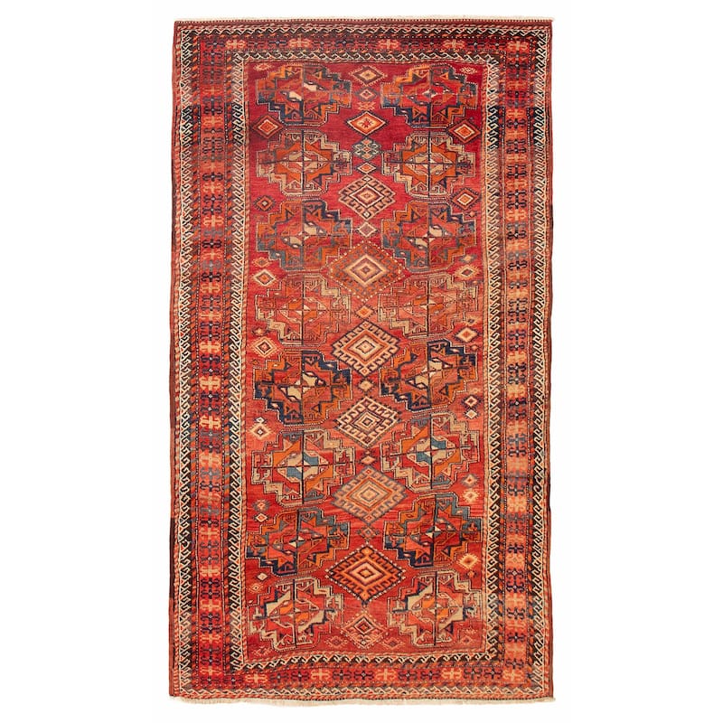 ECARPETGALLERY Hand-knotted Melis Red Wool Rug - 4'8 x 8'2 - Red - 4'8 x 8'2