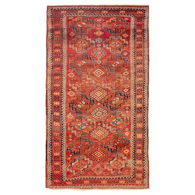 ECARPETGALLERY Hand-knotted Melis Red Wool Rug - 4'8 x 8'2