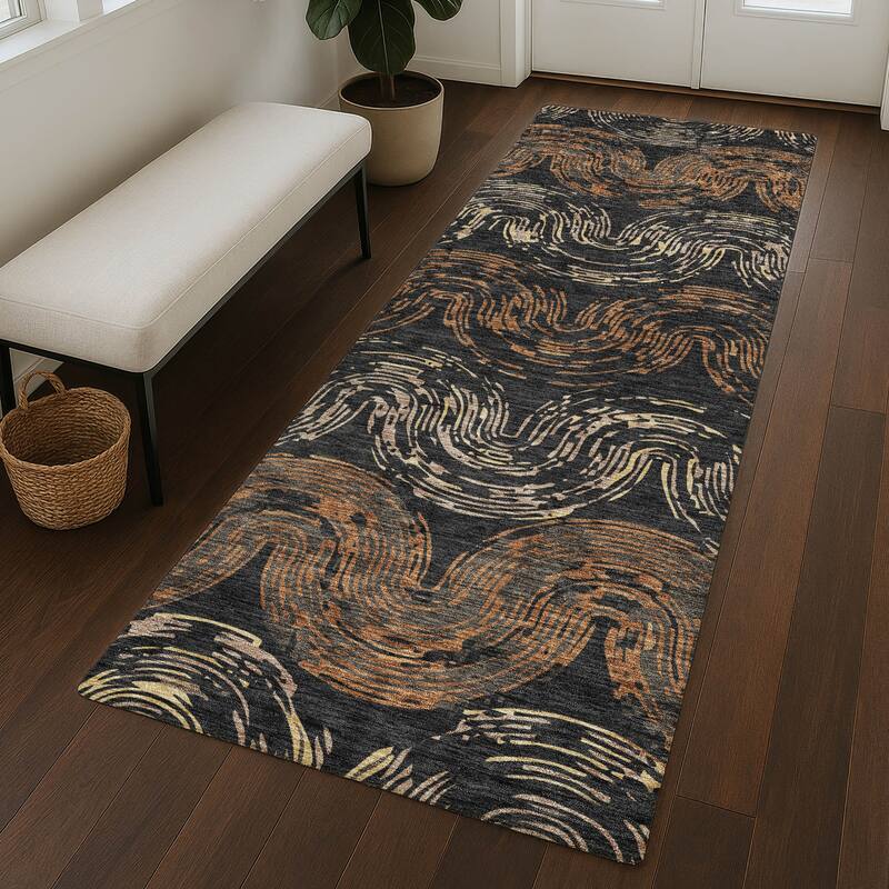 Machine Washable Indoor/ Outdoor Modern Ari Chantille Rug