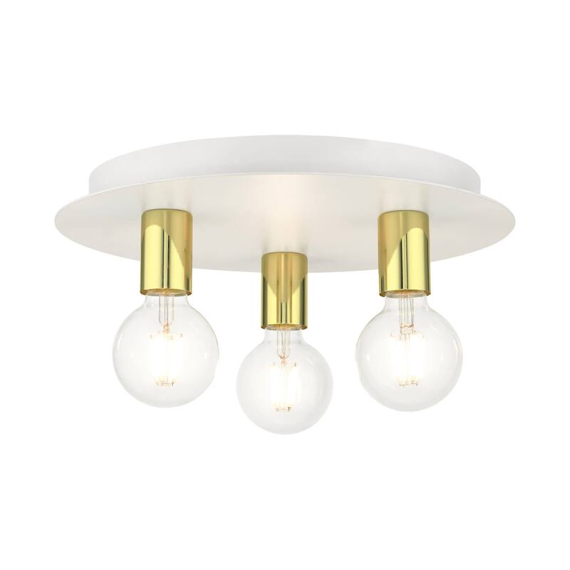 Livex Lighting Hillview 3 Light 14" Wide Semi-Flush Ceiling Fixture - White