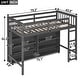 preview thumbnail 3 of 9, Twin Size Loft Bed with 8 Open Storage Shelves and Built-in Ladder