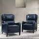 preview thumbnail 43 of 166, Brigida Multifunctional Modern Genuine Leather Nailhead Trim Recliner with Adjustable Footrest Set of 2 by HULALA HOME NAVY