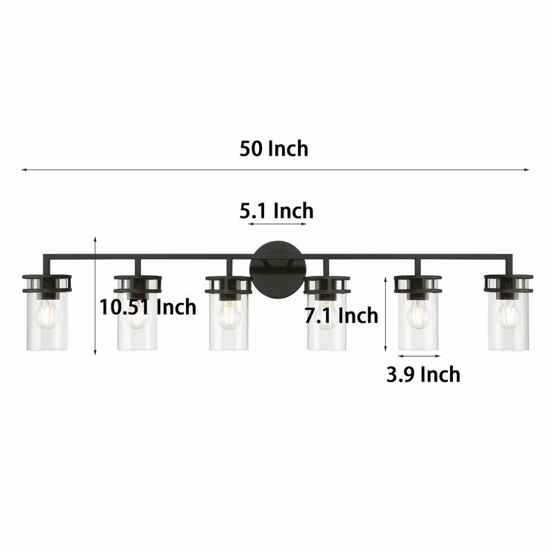 Acroma 6 - Light Dimmable Bathroom Vanity Light Product Name - Matte Black
